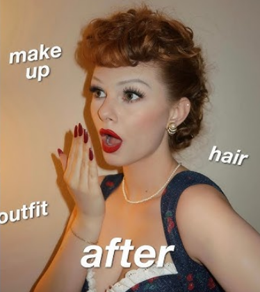 Transforming into Lucille Ball for Halloween…
